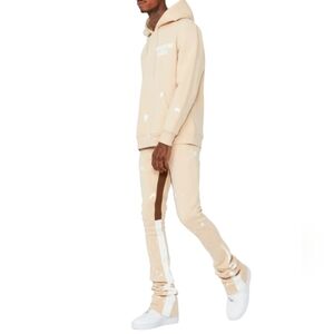 Rockstar Raffer Beige Super Stacked Flare Men's Pants Size M NWT